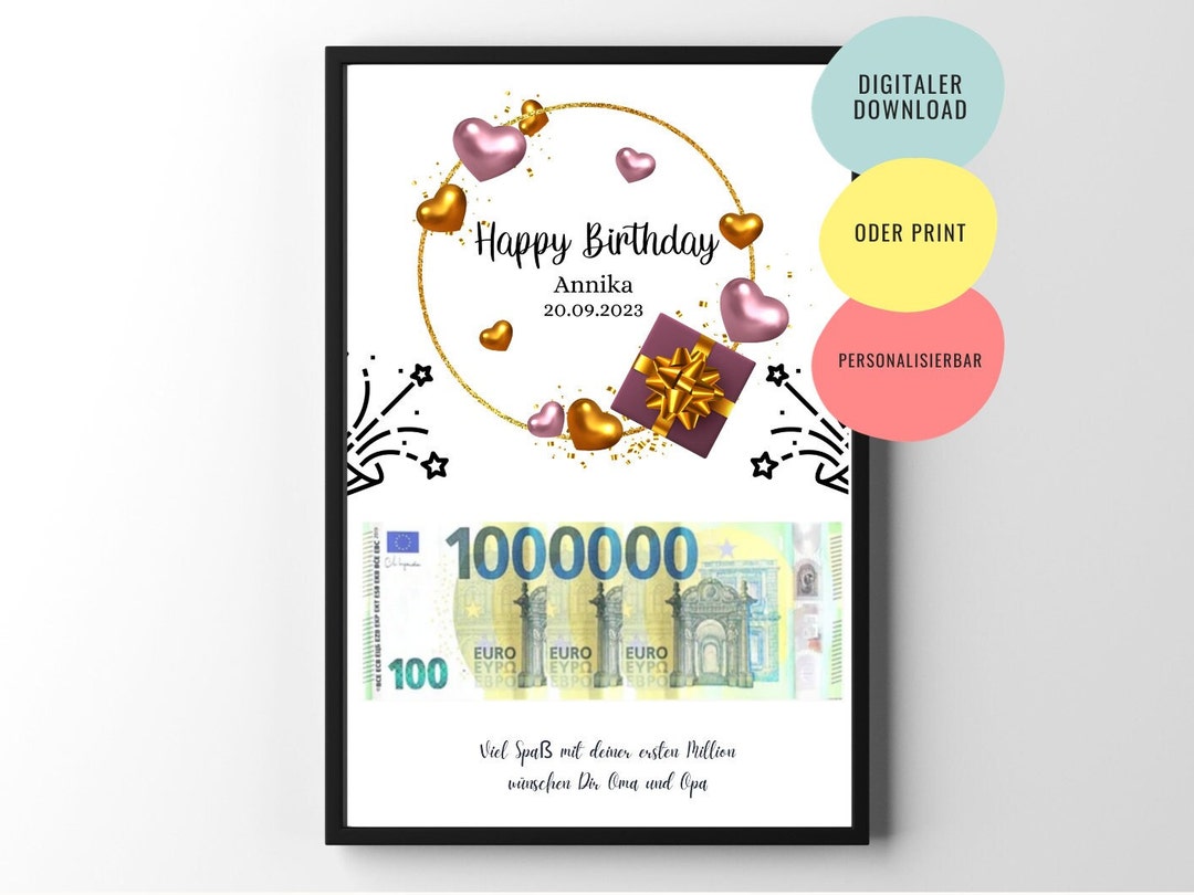 Geldgeschenk Geburtstagskarte Geld Geburtstagsgeschenk zum Etsy.de