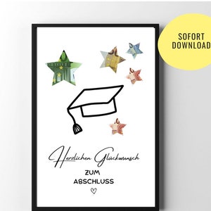 Geldgeschenk Abschluss | Abschlussgeschenk | Ausbildung | bestandene Prüfung | Uni-Abschluss | Bachelor Master Geschenk | digitale Datei |