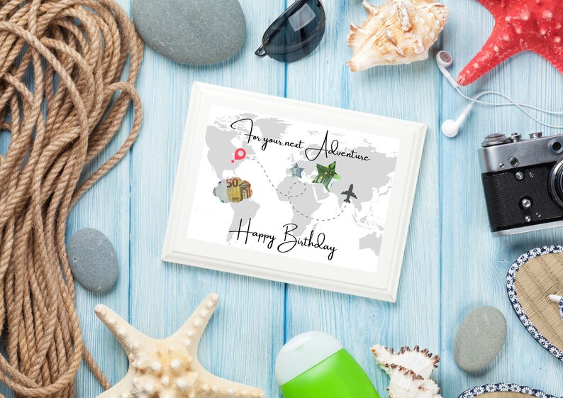 Reise Geldgeschenk Geburtstag Reisegeld Urlaub Reisekasse digitale