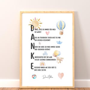 Affiche MERCI éducatrice – cadeau d’adieu garderie imprimée en A3/A4 – personnalisée avec nom – cadeau maternelle avec cœur