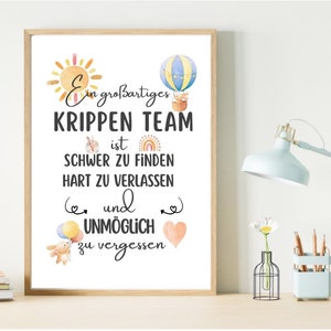 Regalo de despedida para el equipo de la guardería | Gracias guardería | Regalo personalizado con nombre | Cartel educador trabajador de cuidado infantil | Regalo DIY