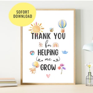 Regalo de despedida para el equipo de la guardería | Guardería gracias | Regalo de despedida del jardín de infantes | Póster Educador | archivo digital | regalo de bricolaje