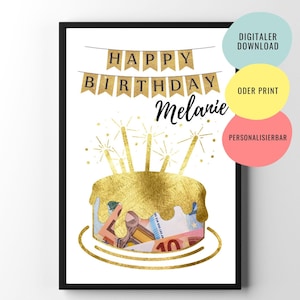 Regalo de dinero para un cumpleaños | Regalo de cumpleaños | regalo personal | regalar dinero | archivo digital | regalo personal