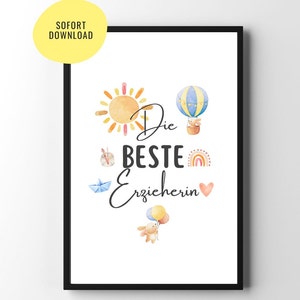 Regalo de despedida para el equipo de la guardería | Guardería gracias | Regalo de despedida del jardín de infantes | Póster Educador | archivo digital | regalo de bricolaje