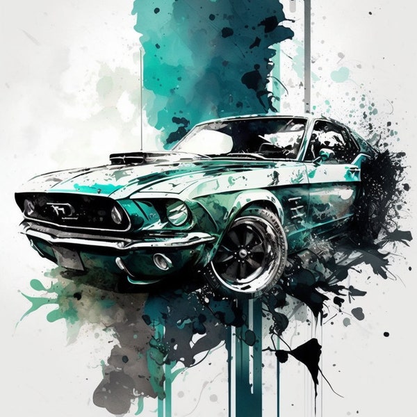 Mustang Art Inkblot digital download