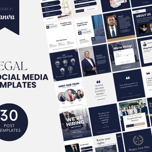 30 Canva Law Post Templates for Instagram, Facebook, Social Media, Templates for Law Firms, Legal Professionals, Digital Template Designs