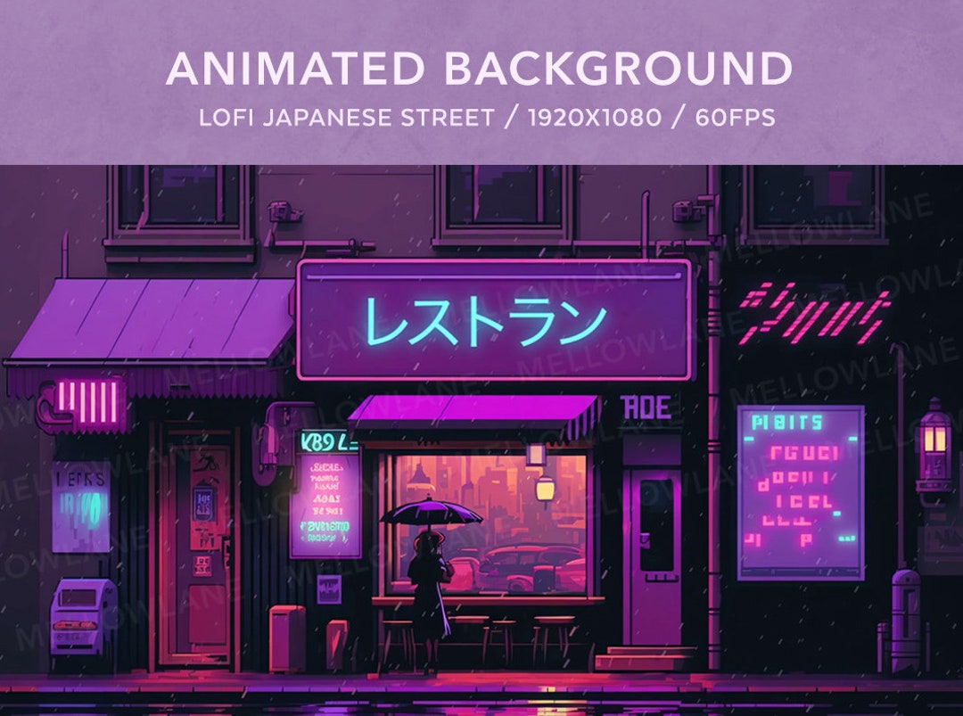 Cyberpunk Animated Vtuber Background for Stream (Instant Download) 