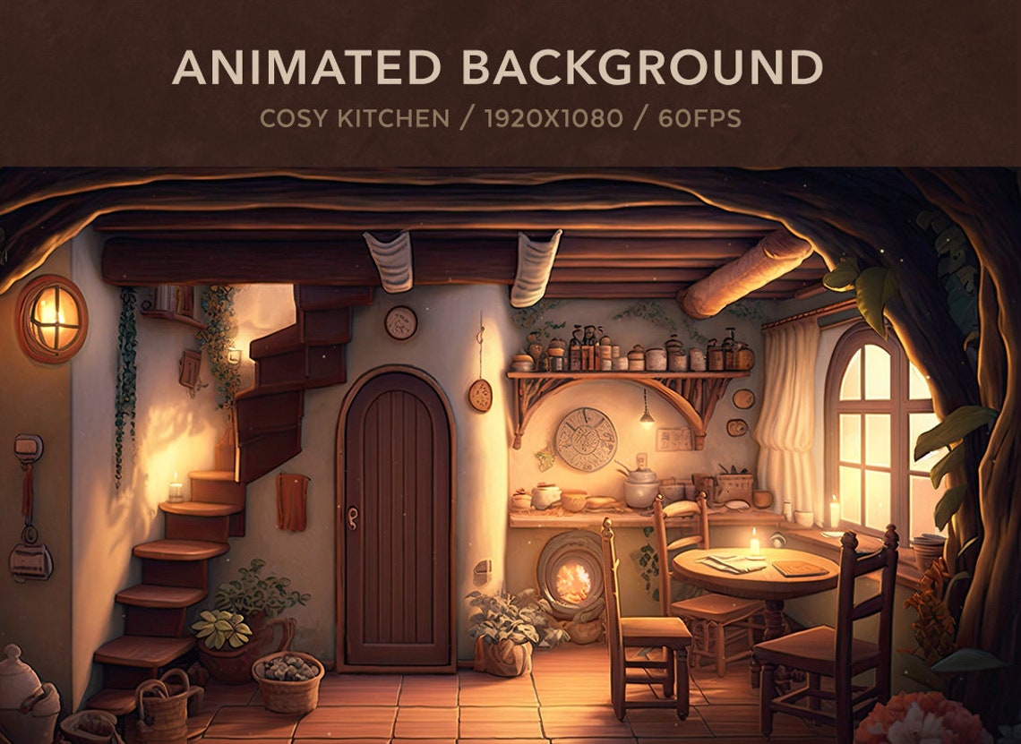 Vtuber Background Animated Cosy Lofi Kitchen Looped Vtuber - Etsy