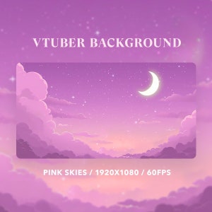 Vtuber Background Animated | Cosy Pink Lofi Sky | Starting Soon Screen | Stream Package | Vtuber Twitch Stream Overlay