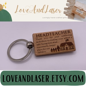 HEADTEACHER THANK YOU - Schlüsselanhänger Geschenk - Ideales Geschenk zum Schulende, zum Ruhestand, zum Abschied - Optionale Personalisierung - Kostenlose Standard Lieferung
