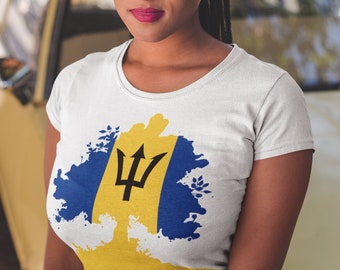 Barbados Unisex Soft Cotton Shirt, Black pride clothing, black excellence Black Pride tshirt, Barbados Flag Tshirt