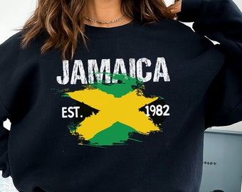Jamaica Unisex Sweatshirt and hoodie, Personalised Jamaican Flag Sweater Custom Made Flag