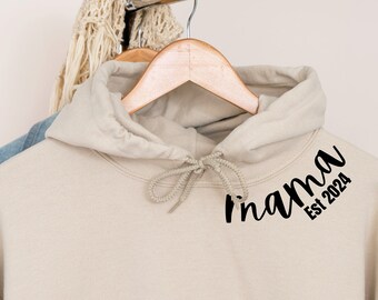 Custom Mama Papa Sweatshirt and Personalised Sleeve with kid names, Mum Gifts for Mothers Day, Gifted Mama Collar Sweatshirt