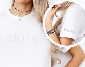 Bridesmaid Tshirt, Hen Party Outfit, Bridesmaid Gift, Bridal Shower Engagement Gift, Bride to be shirt, Mrs tee, Bridal Party Shirt