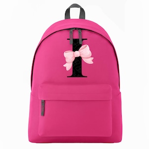 Sac personnalisé avec initiale du nom et noeud, cadeaux sac à dos pour enfants, cartable, cadeau de rentrée, cadeau de fille de fleur, école maternelle, sac pour enfant