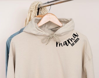 Personalised Gift Hoodie Presents for Mummy on Mothers Day, Unique Jumper Gift for her Custom Hoodies and Sweatshirts with Names on Sleeve