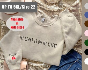 Custom Mummy Gifts, Mama Sweatshirt, Wifey Sweatshirt with Personalised Sleeve names, Boy Mom, Papa Pullover Jumper, Mum Hoodie