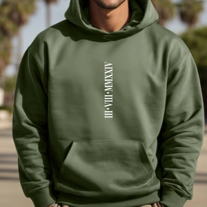 Custom Roman Numeral Hoodie, Couples Gift, Personalised Matching Anniversary Date Initial Hoodie for Engagements, Wedding gifts, Cotton Gift