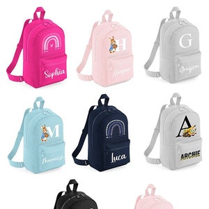 Sac personnalisé avec initiale du nom, sacs à dos cadeaux pour enfants, sac à dos préscolaire pour enfants de la maternelle, sac personnalisé avec prénom