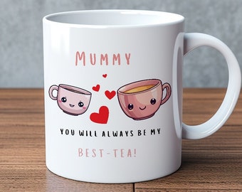 Personalised Best Tea Mug Gifted to Mum for Birthday Presents, Mothers Day, Gift for Her, Nanny Mug, Custom Mug Gift Ideas