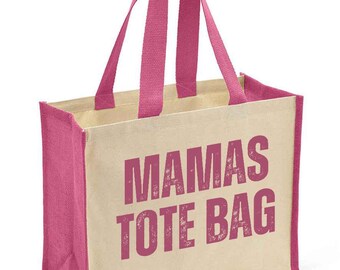 Mum Tote Bag, Mummy Shopping Bag, Mothers Day Jute Bag, Reusable Personalised Bag, Mum Birthday Gift Bag, New Mum Jute Bag