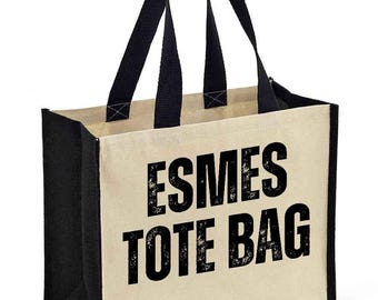 Personalised Burlap Bag With Name CustomTote Bag, Mothers Day Jute Bag, Bridal Party Tote, Mum Birthday Gift Bag, Bachelorette Party Gift