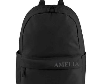 Personalised Black Teen Backpack With Name, Your Name School Bag Backpack Gifts for Kids, Custom Designed Rucksack
