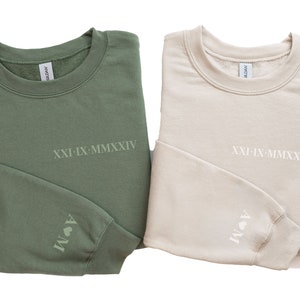 Custom Roman Numeral Sweatshirt Anniversary Gift Couples Gift Personalised Matching Couples Roman Numerical Jumper