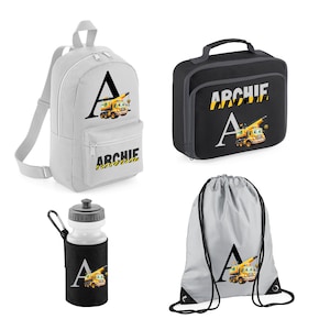 Sac personnalisé avec initiale du nom, sac à dos personnalisé, sac à dos et gourdes, sac de sport en PE, coffret cadeau pour la rentrée