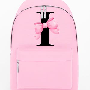 Sac personnalisé avec initiale du nom et noeud, cadeaux sac à dos pour enfants, cartable, cadeau de rentrée, cadeau de fille de fleur, école maternelle, sac pour enfant