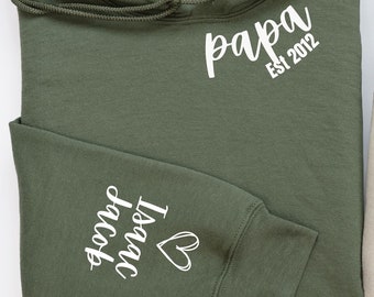 Personalisierter Hoodie, Papa Sweatshirt mit benutzerdefinierter Hülle, ein Geschenk für ihn, Geschenke für Papa am Vatertag,
