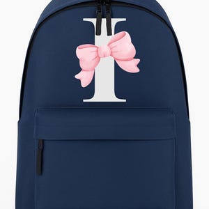 Sac personnalisé avec initiale du nom et noeud, cadeaux sac à dos pour enfants, cartable, cadeau de rentrée, cadeau de fille de fleur, école maternelle, sac pour enfant