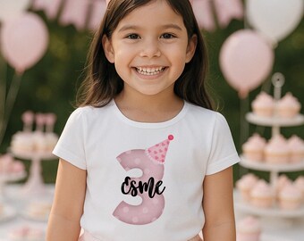 Personalised Birthday Party T-shirts, Custom Birthday Keepsake T-shirt, Matching Family Tee's, Personalized Number Birthday Shirt Gift