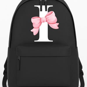Sac personnalisé avec initiale du nom et noeud, cadeaux sac à dos pour enfants, cartable, cadeau de rentrée, cadeau de fille de fleur, école maternelle, sac pour enfant