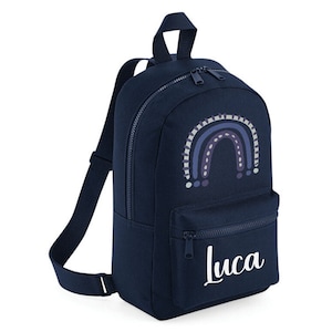 Sac personnalisé avec initiale du nom, sacs à dos cadeaux pour enfants, sac à dos préscolaire pour enfants de la maternelle, sac personnalisé arc-en-ciel avec nom