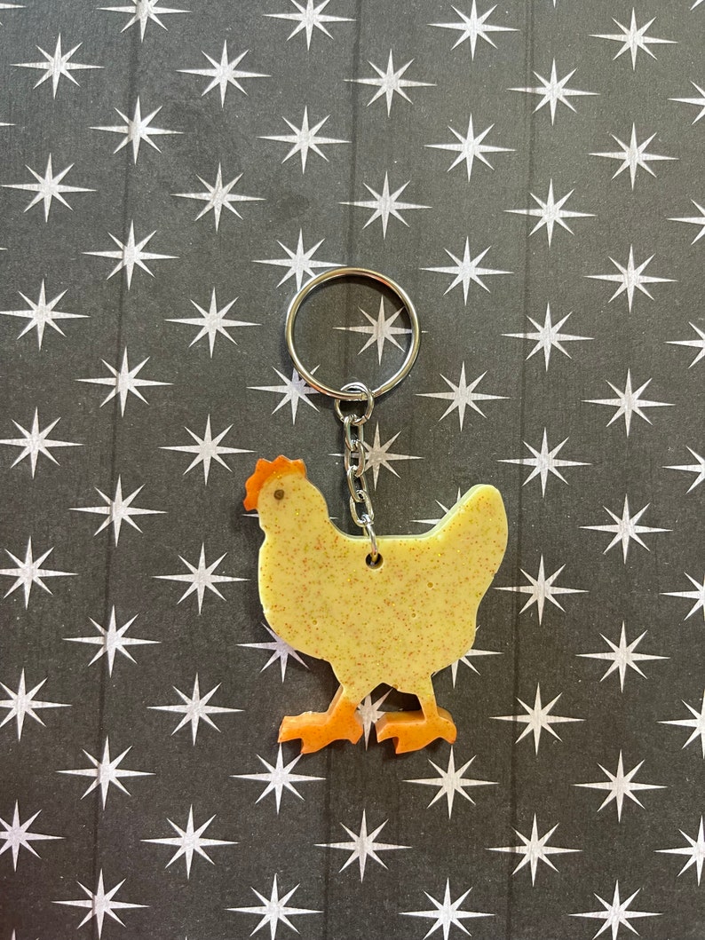 Resin Chicken Keychain | Hen | Rooster | Farm | Poultry - Etsy