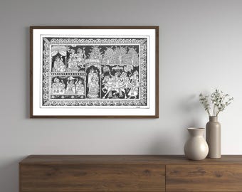 Intrincada pintura Phad hecha a mano: arte popular tradicional indio