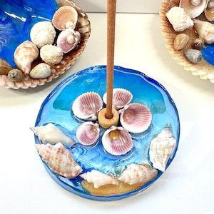 Ocean Inspired Seashell Incense Holder, Perfect Coastal Decor for Your Home, Seashell Art, Handmade Incense Holder, Seashell Beach Decor