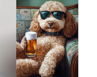 Cockapoo birthday card, Cockapoo Love, cockapoo greeting card, dog birthday card, birthday card, Card for her, beer, funny, pet