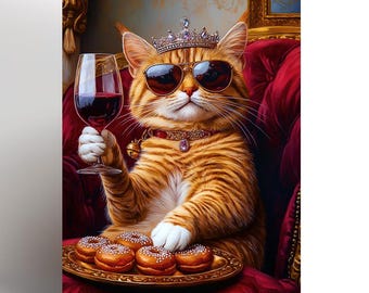 Cat birthday card, Cat owner card, Cat lover card, Cute, Ginger cat, greeting card. pet cat funny