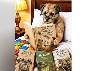 Funny Border Terrier Birthday Card, Border Terrier Gift, Dog Lover Card, Managing Your Human, Funny Dog Birthday Card
