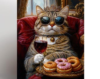 Cat birthday card, Cat owner card, Cat lover card, Cute cat card, Tabby  cat, cat greeting card. pet cat funny