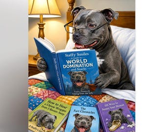 Staffy Birthday Card, Staffordshire Bull Terrier Card, Funny Dog Card, Dog Lover Gift, Staffy Mum Card, Cute Dog Card, 7x5 Blank Inside