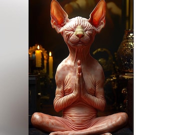 Cat birthday card, Cat owner card, Cat lover card, Funny cat card, Sphynx cat card, cat greeting card, pet