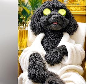 Black Cockapoo birthday card,  greeting card, dog birthday card, birthday card, Card for her him, funny, spa