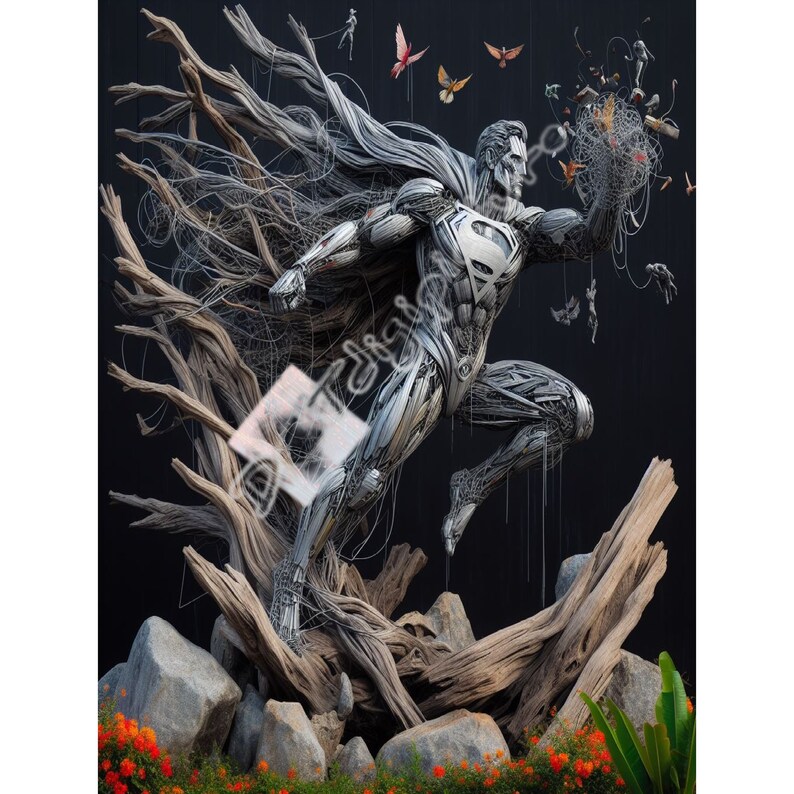 Abstract Superman Wall Decor Decorative Wall Art Design Art. 3 Size