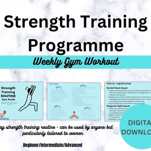 12 Week Strength/weight Training Workout Plan for Gym-for Women -4 Days ...