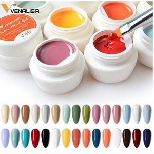 Venalisa One Coat Nail Gel Mud Gel UV/LED Highly Pigmented Polish 5g Suitable For Full Cover Coat & Nail Art Professional Salon Quality