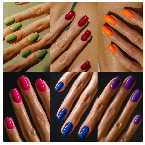 24 ongles carrés mi-longs à presser avec tampons adhésifs et colle à ongles Ensemble complet de manucure de salon en acrylique réutilisable. COULEURS EXCEPTIONNELLES