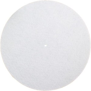 White - Felt Slipmat - 12-inch LP Vinyl DJ Pro Turntable Slip Mat Record Player 16oz glazed polyester Technics 1210 DJ Turntablist